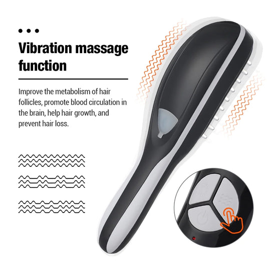 Electric Spray Massage Comb,Scalp Massager,Micro Current Head Meridian Massager anti Hair Loss Physiotherapy Apparatus Red and Blue Light Nourishing Scalp