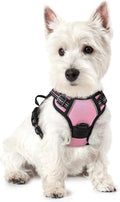 Dog Harness, No Pull Pet Harness with 2 Leash Clips, Adjustable Soft Padded Dog Vest, Reflective Outdoor Pet Oxford Vest with Easy Control Handle for Small Dogs, Pink