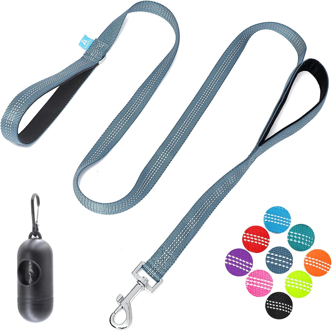 BAAPET Double Dog Leash Splitter, Tangle Free Dual Dog Leash Coupler, Two Dog Walking and Training Extension for Small Medium or Large Dogs (1.0'' X 20~32 Inch, Green)