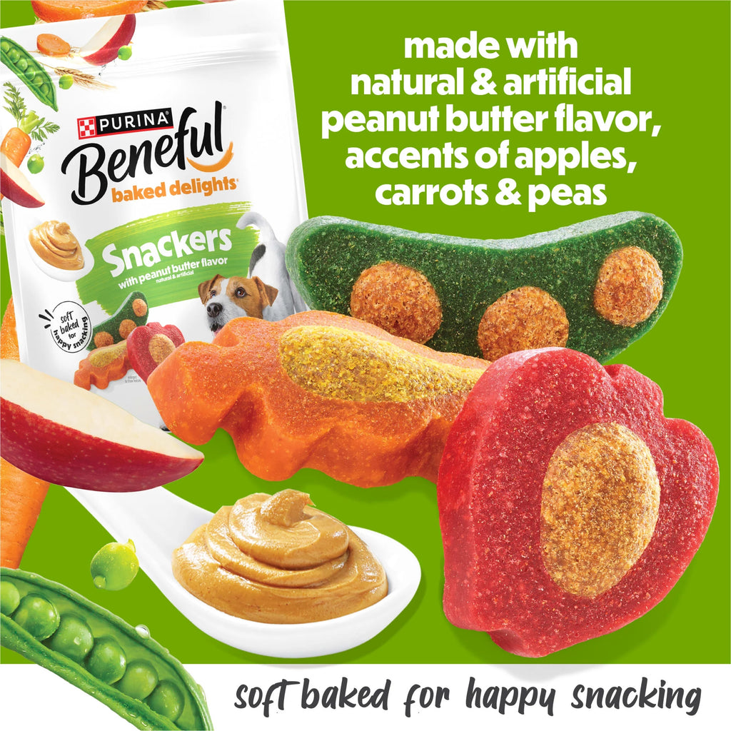 Purina  Baked Delights Snackers with Peanut Butter Flavor Soft Baked Treats for Dogs, 22 Oz.