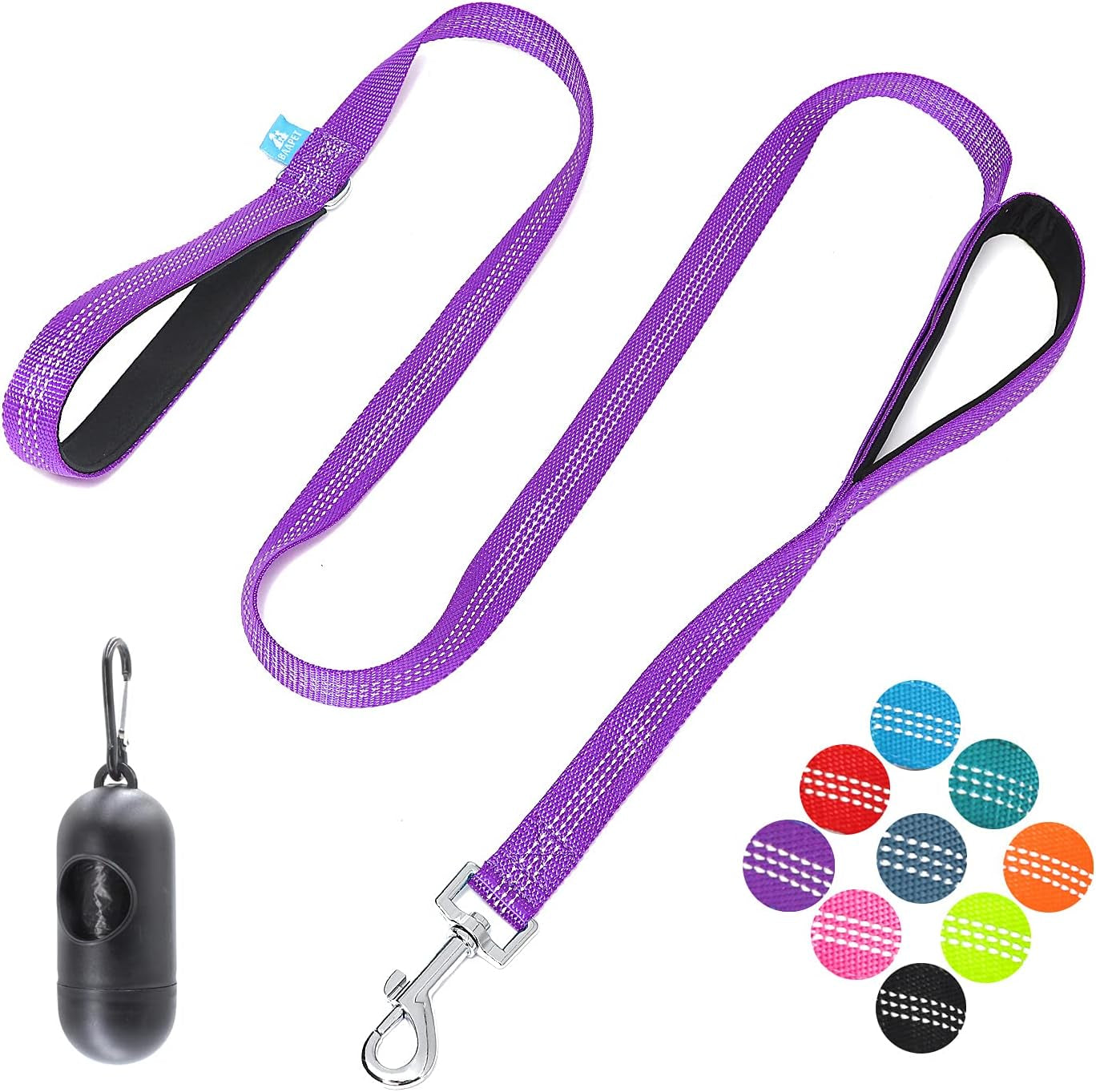 BAAPET Double Dog Leash Splitter, Tangle Free Dual Dog Leash Coupler, Two Dog Walking and Training Extension for Small Medium or Large Dogs (1.0'' X 20~32 Inch, Green)