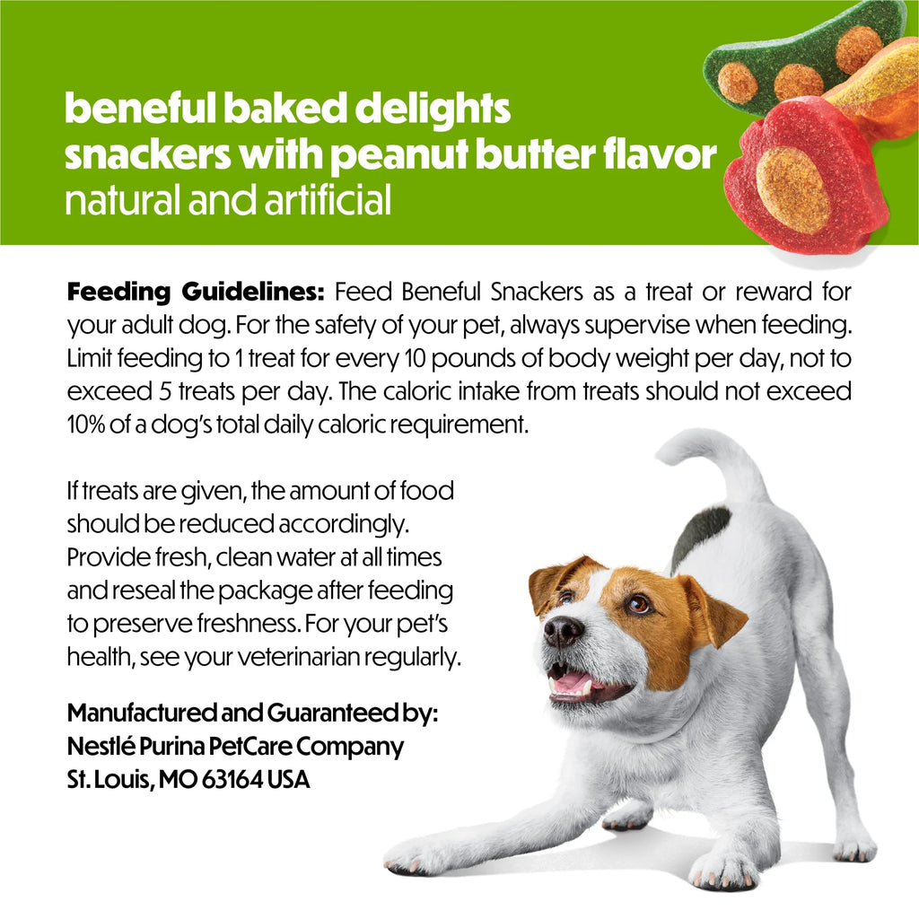 Purina  Baked Delights Snackers with Peanut Butter Flavor Soft Baked Treats for Dogs, 22 Oz.