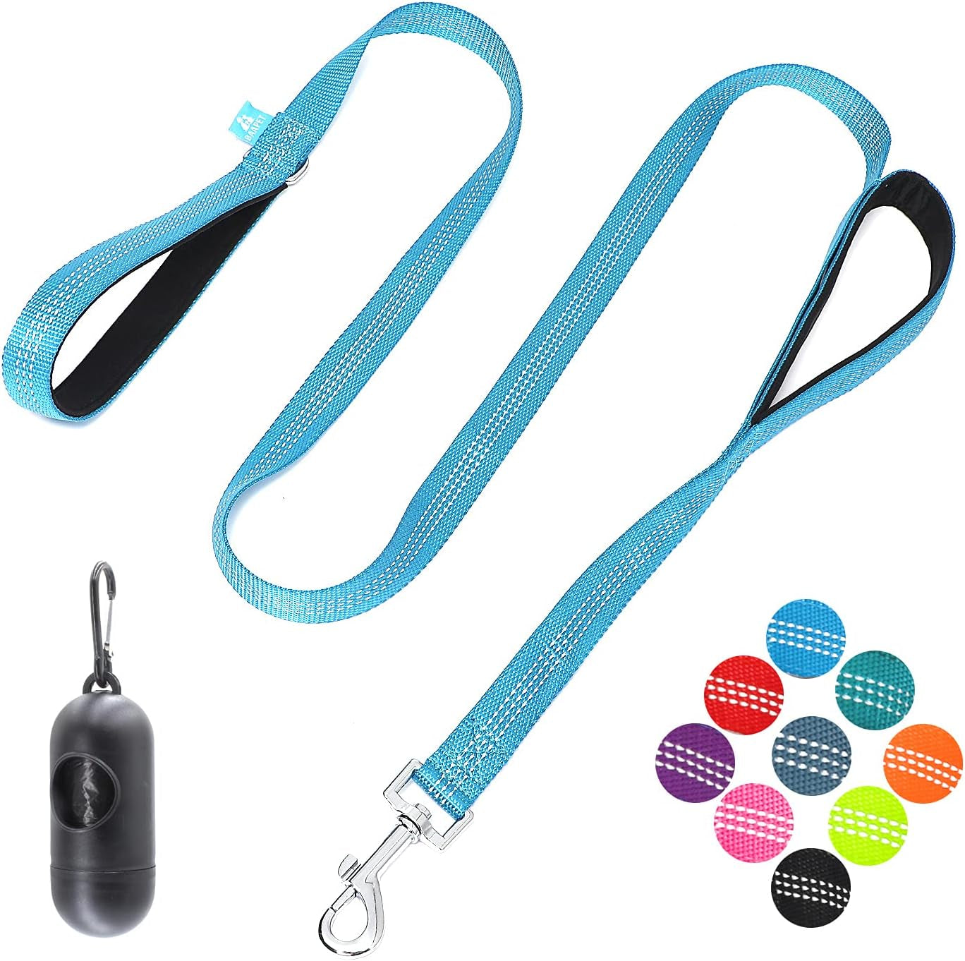 BAAPET Double Dog Leash Splitter, Tangle Free Dual Dog Leash Coupler, Two Dog Walking and Training Extension for Small Medium or Large Dogs (1.0'' X 20~32 Inch, Green)
