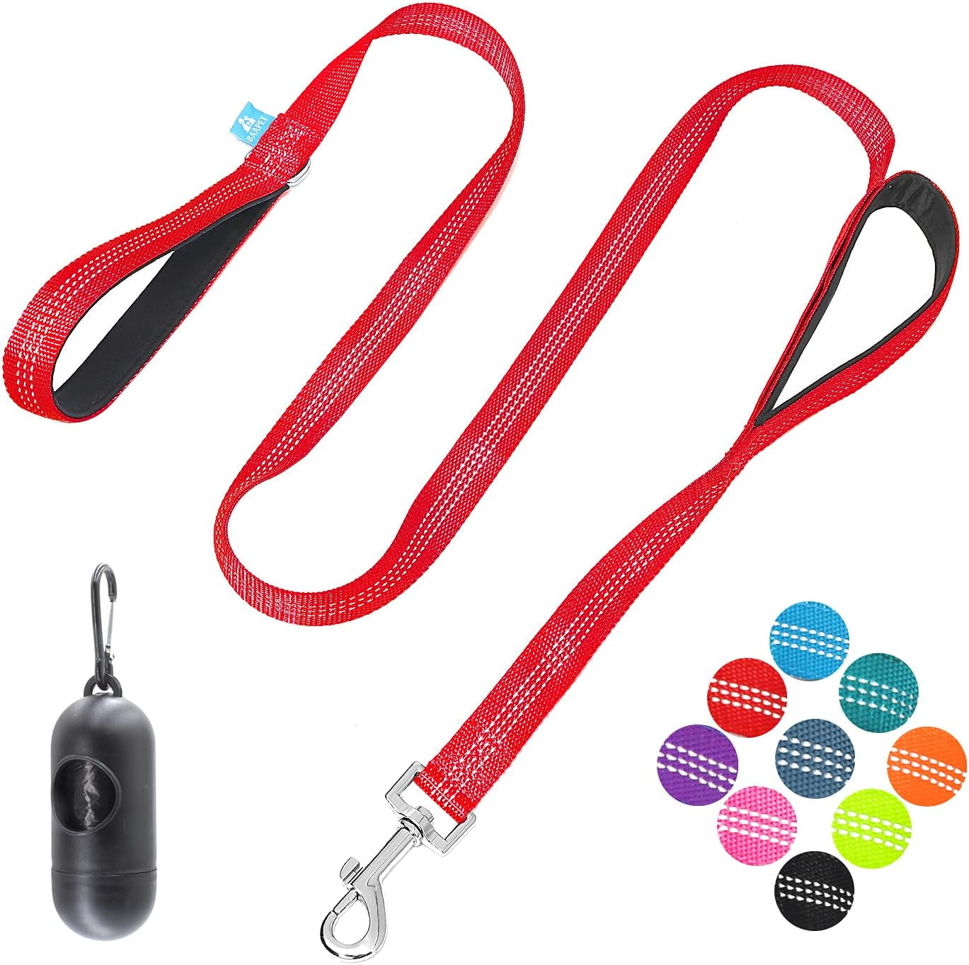 BAAPET Double Dog Leash Splitter, Tangle Free Dual Dog Leash Coupler, Two Dog Walking and Training Extension for Small Medium or Large Dogs (1.0'' X 20~32 Inch, Green)