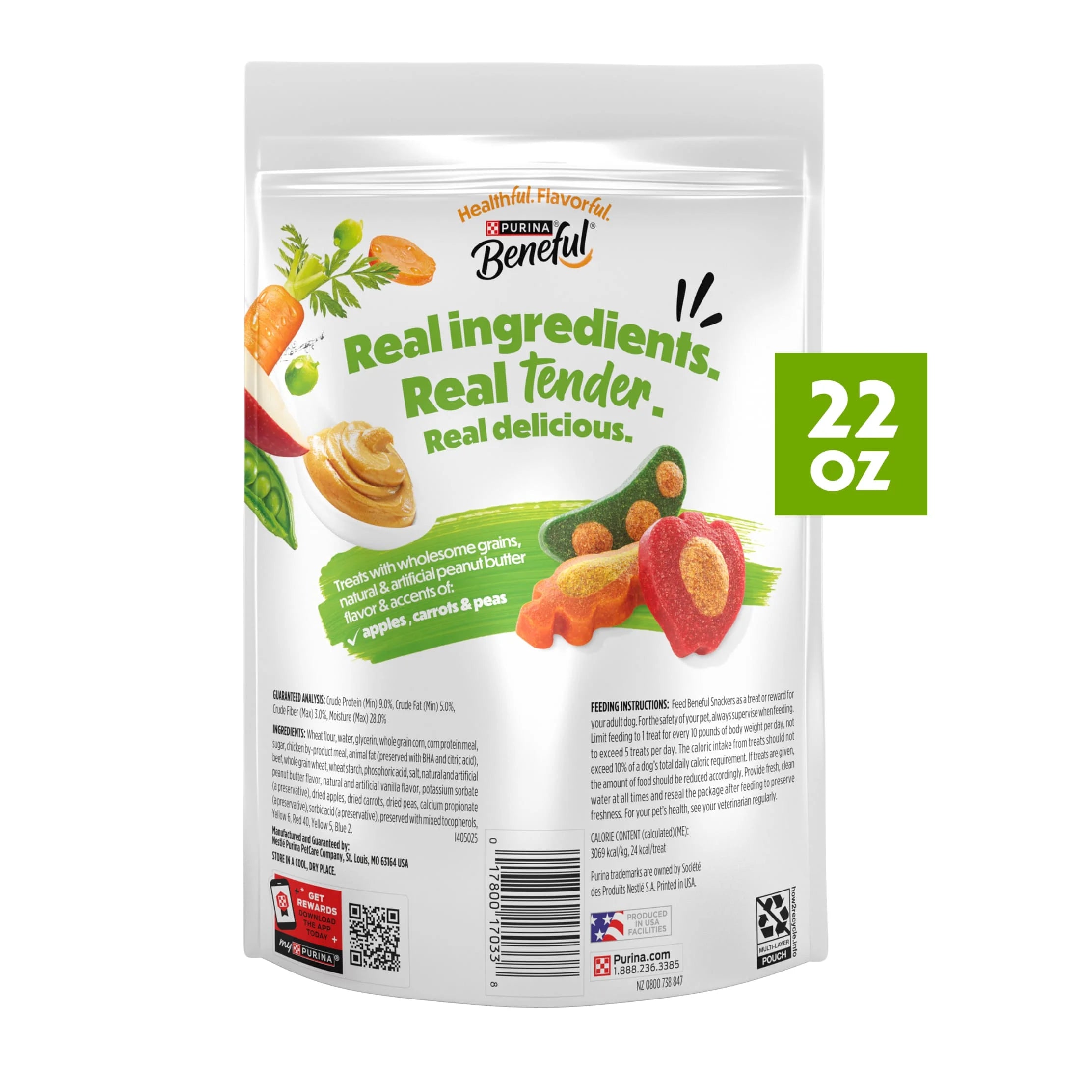Purina  Baked Delights Snackers with Peanut Butter Flavor Soft Baked Treats for Dogs, 22 Oz.