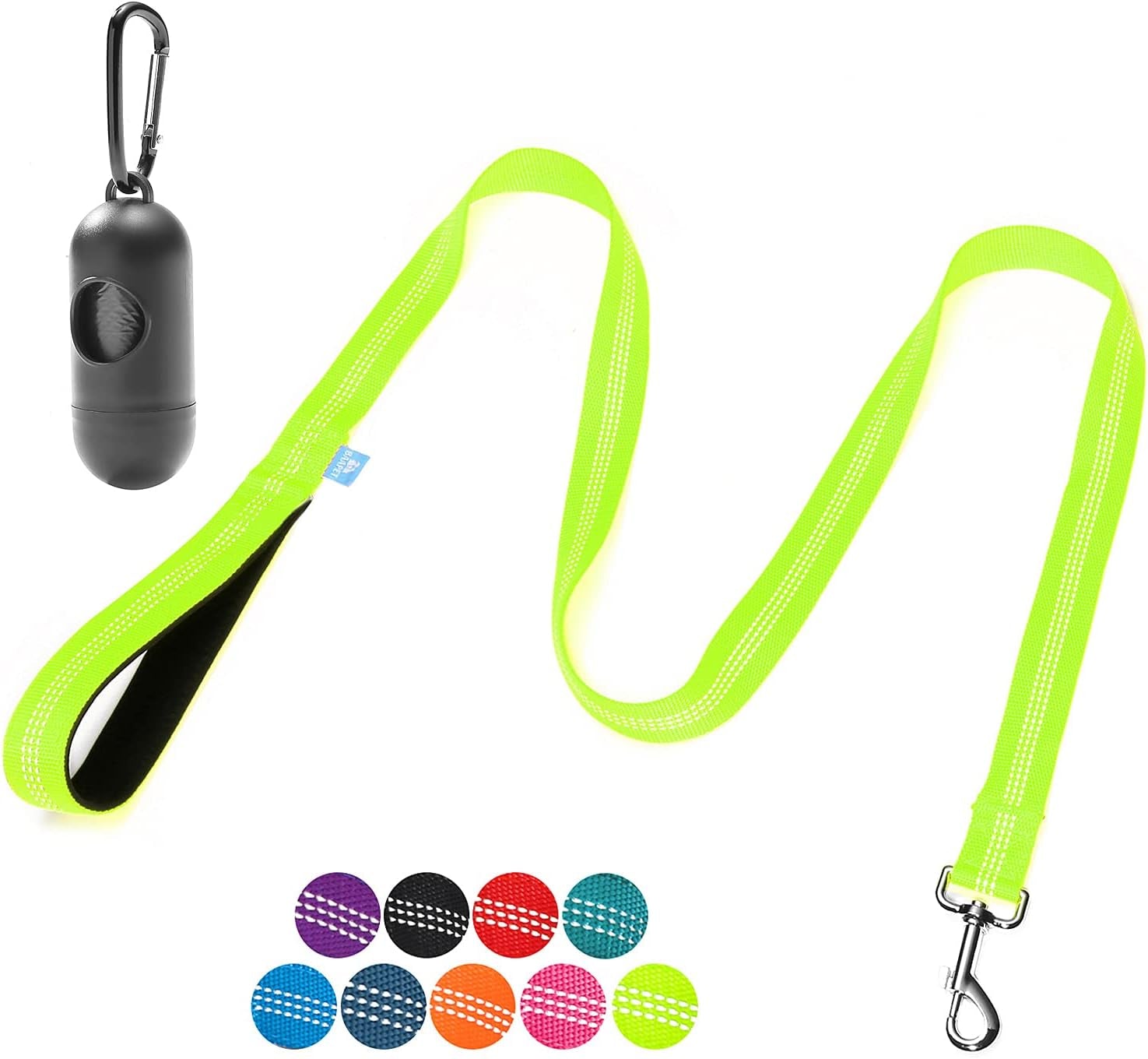 BAAPET Double Dog Leash Splitter, Tangle Free Dual Dog Leash Coupler, Two Dog Walking and Training Extension for Small Medium or Large Dogs (1.0'' X 20~32 Inch, Green)