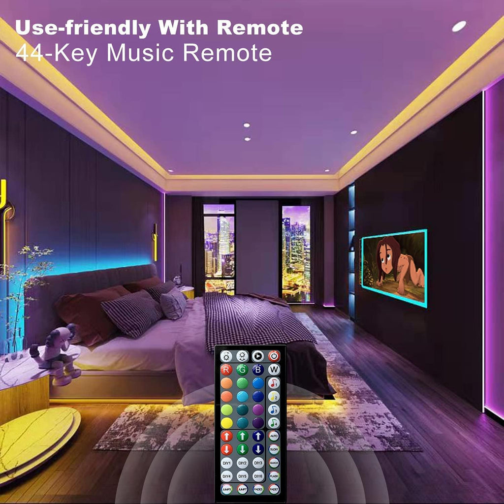 Tenmiro Smart APP Control Music Sync RGB Color Changing Led Strip Lights - 30Ft for Bedroom, Kitchen and Party